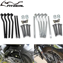 Motorcycle Black/Chrome Universal Saddle Bag Support Bars Mounts Bracket Side Luggage For Kawasaki For Yamaha For Harley Custom