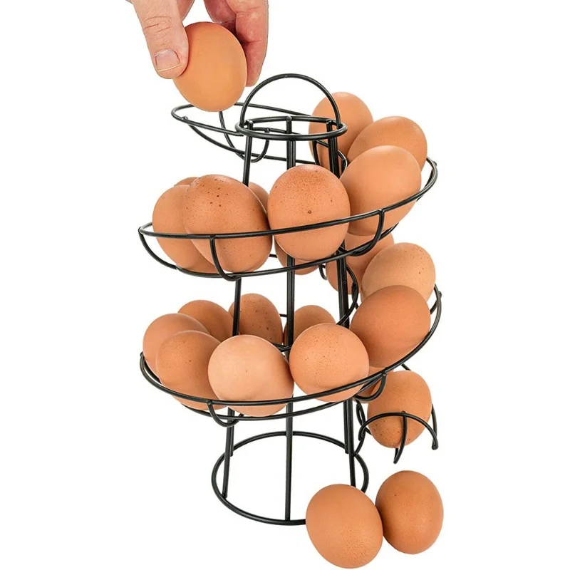

C5 Creative Kitchen Egg Rack Spiral Egg Basket Iron Practical Multi-Function Storage Rack Storage Egg Collection Storage Basket