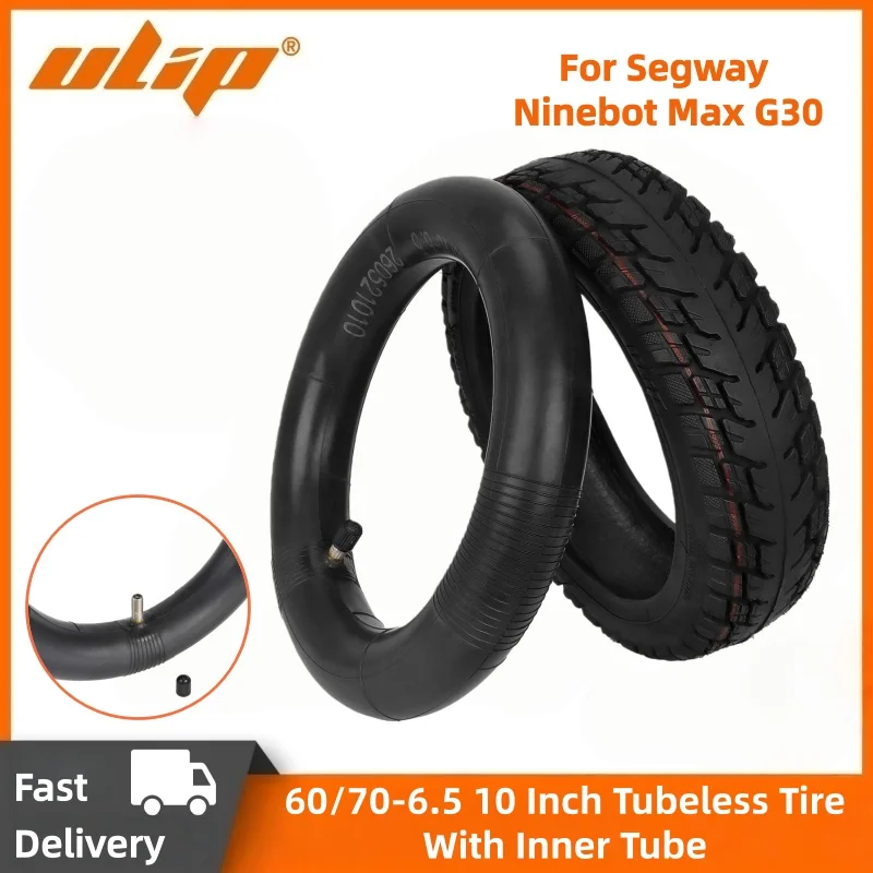 

Ulip 60/70-6.5 10 Inch Tubeless Tire with Straight Valve Inner Tube for Ninebot Segway Max G30 Electric Scooter Tyre Accessories