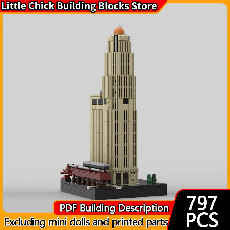 

City Street View Model MOC Building Bricks City Randolph Tower Modular Technology Children Holiday Gifts Assemble Toys Suit