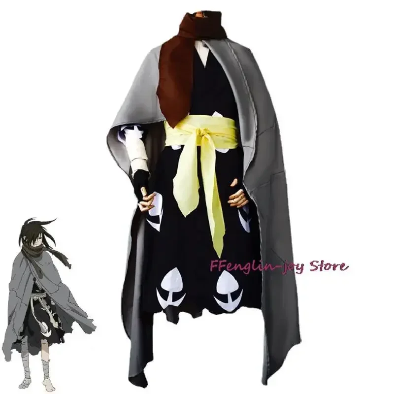 Anime Dororo Hyakkimaru Kimono Cosplay Costume Aldult Unisex Cloak Kimono Wig Halloween Rave Party Cool Combat Uniform Suit