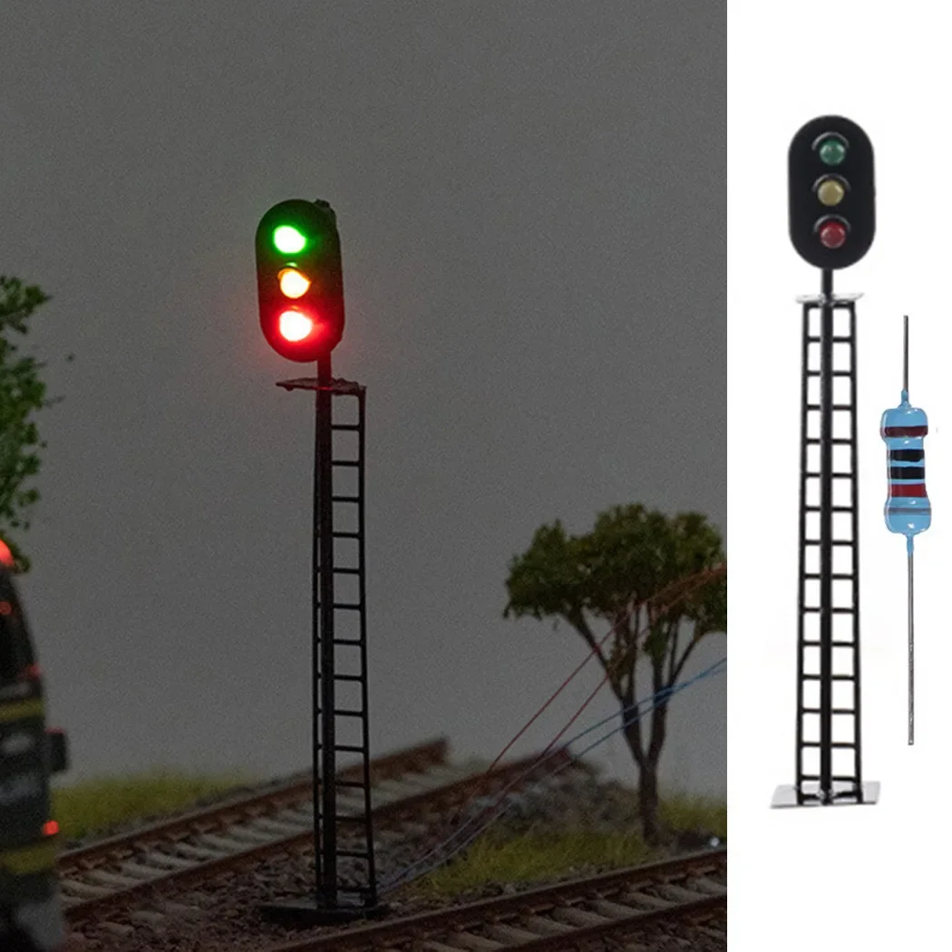 3X 00 Model Railway 3 Aspect Light Signal 3/12 VOLT DC OO GAUGE Pre Wired Building Sand Table Models Scenery Railroad Decoration