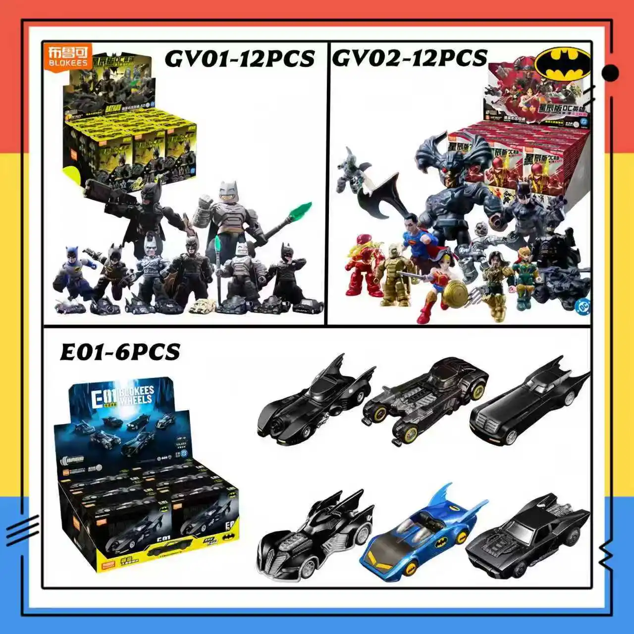 

Blokees DC Marvel Hero Batman Star Edition Series Blind Box Toy Batman Motorcycle Collectible Perfect Christmas Gift