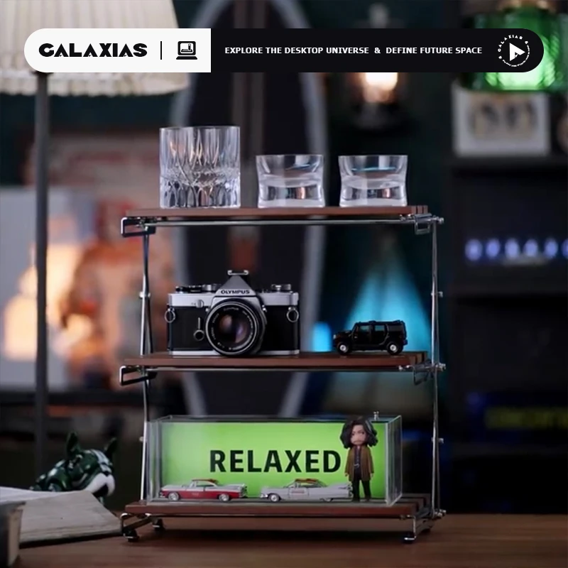 

Desktop Folding Storage Rack Simple Figurine Display Stand Coffee Cup Organizer Portable Camping Display Rack