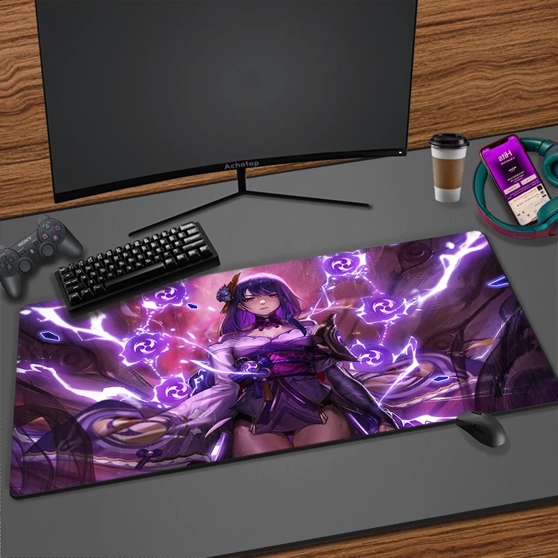 Genshin Impact Anime Mouse Pad Kawaii Desk Pad Gaming Accessories  Alfombrillas De Ratón  XXL Computer Lock Edge Keyboard Mat