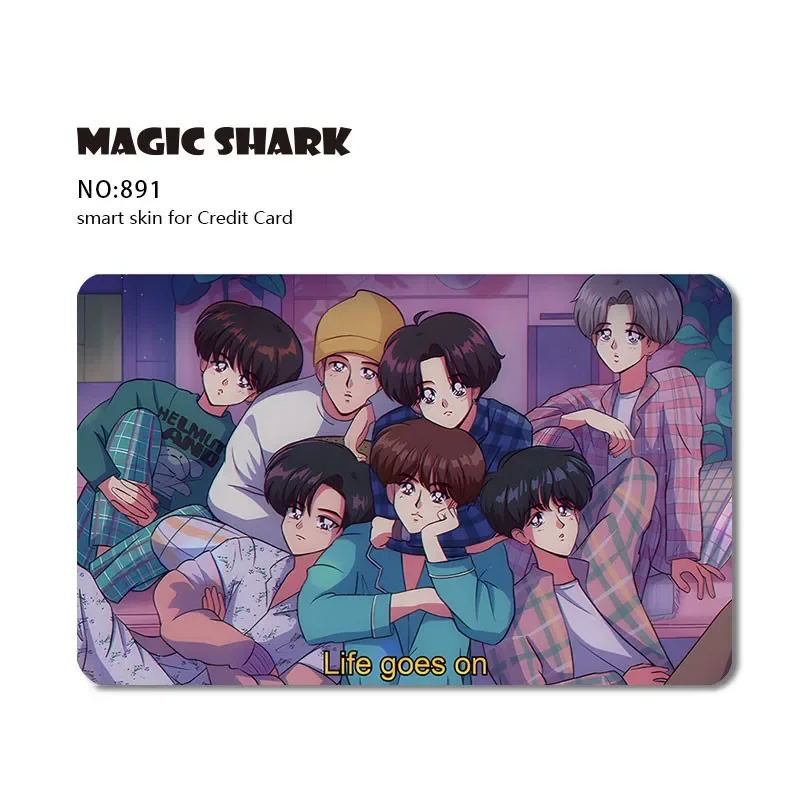 Magic Shark Anime Basketball Sports PVC Matte Skin Film Sticker for Big Small No Chip Credit Debit Card