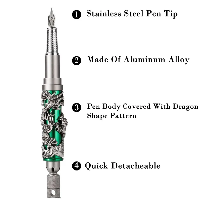 Creative Mini Aluminum Alloy Multi-Function Fountain Pen With Window Breaker Necklace Signing Pen Decor Ornament Birthday Gifts