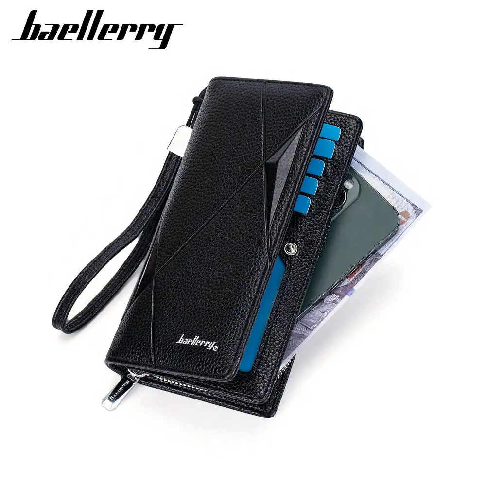 Men's Genuine Leather Long Wallet Large Capacity Card Compartment Design Holiday Gift Top-grain Cowhide Spacious Rfid-blocking