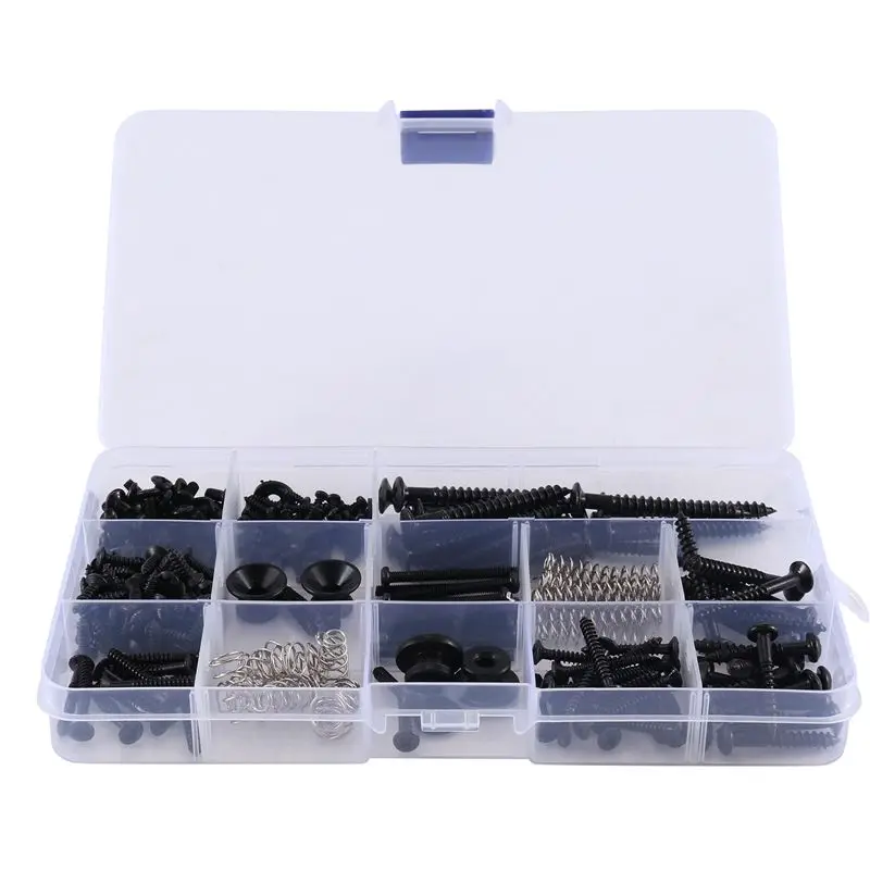ABLB-Screw Sleeve Box Guitar Bass Guitar Pickguard Screws Cover Plate Screw Accessories Screw Back Buckle Set 262PCS