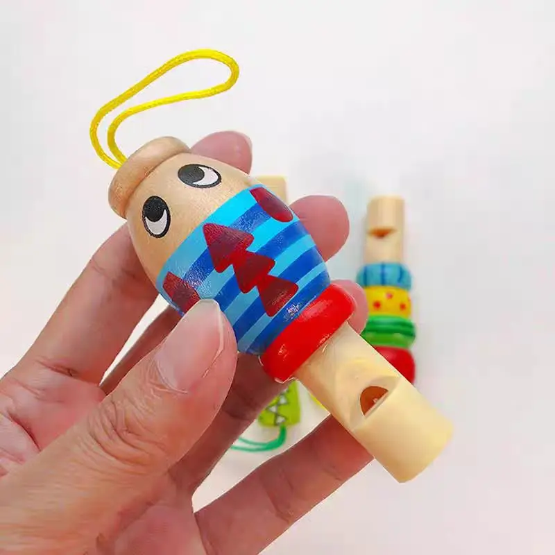 3PCS Cartoon Wooden Animal Whistles Kids Musical Toys Montessori Educational Birthday Gifts Party Favors Noise Makers