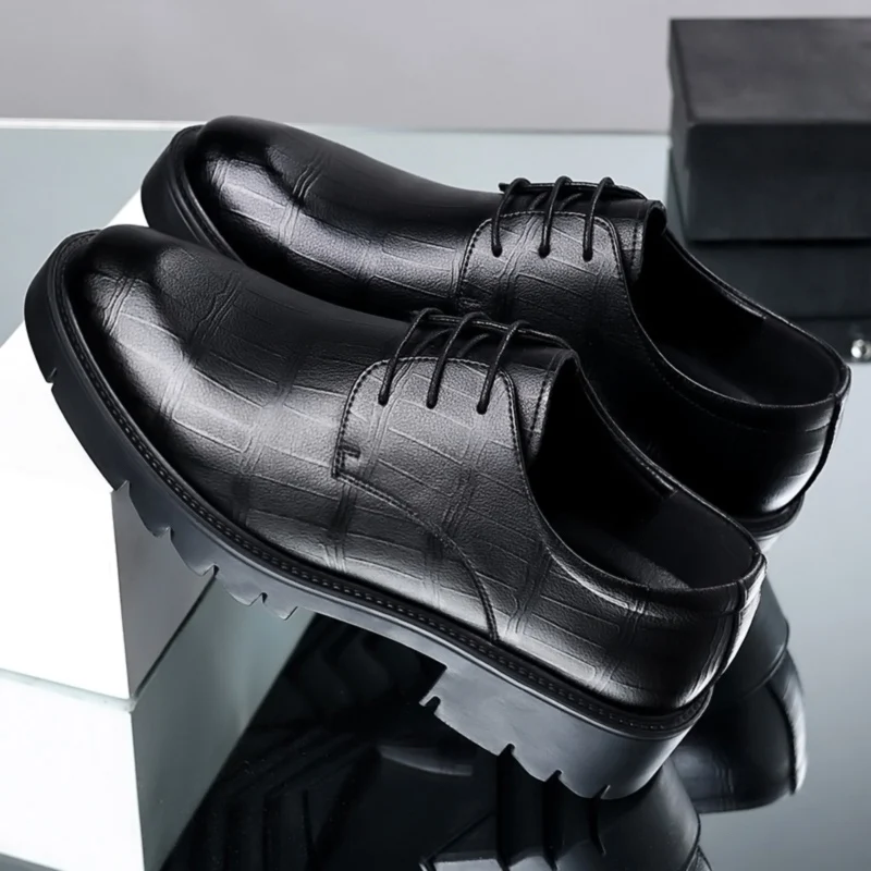 Hidden Heel 8/10CM Cow Leather Men Shoes Office Work Elevator Shoes Brand Man Business Oxfords Footwear Suit Shoes Lift Sneakers