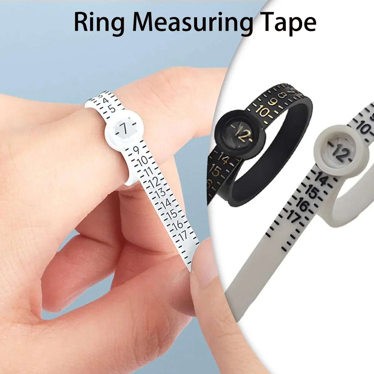 Ring Ruler Ring Measuring Tape Ring Measuring Tool Annular Coil Finger Size Filter with Magnifying Glass US UK EU HK Size