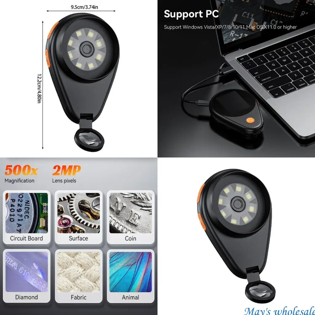 

500X Magnification Digital Microscope Portable Jewelry Analyzers With 2MP Autofocus Lens And 8 Adjustable LED Light 448A