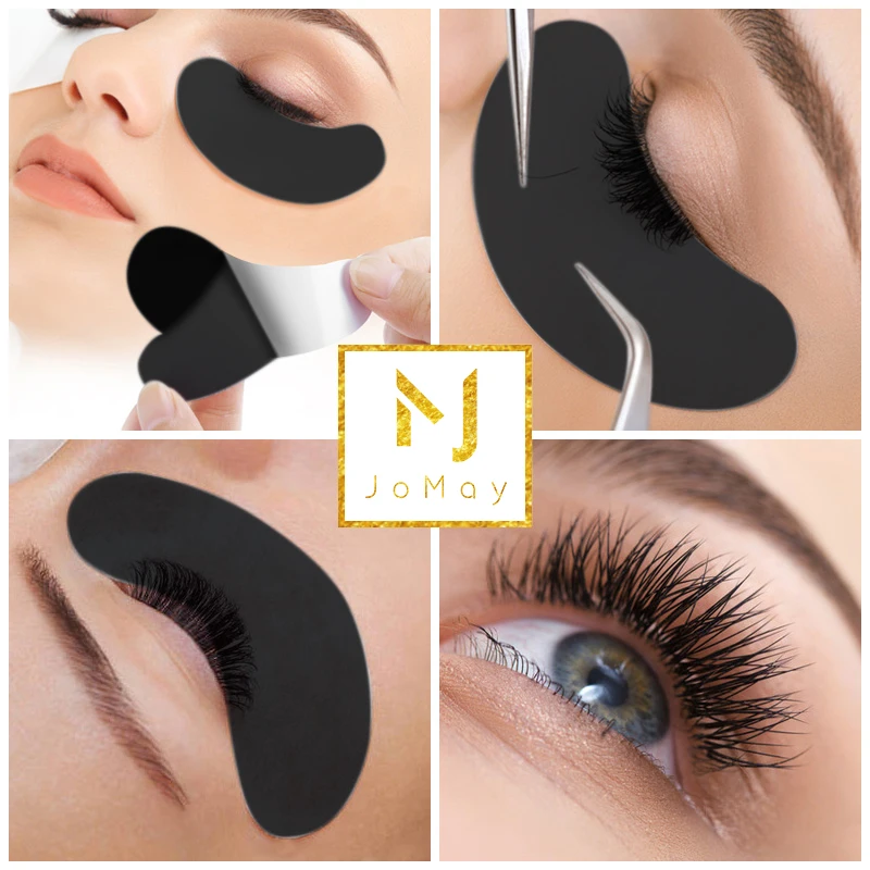 50Pairs Eyelash Pad Gel Patch Grafting Eyelashes Under Eye Patches For Eyelash Extension Black Paper UV Sticker Make Up Tools