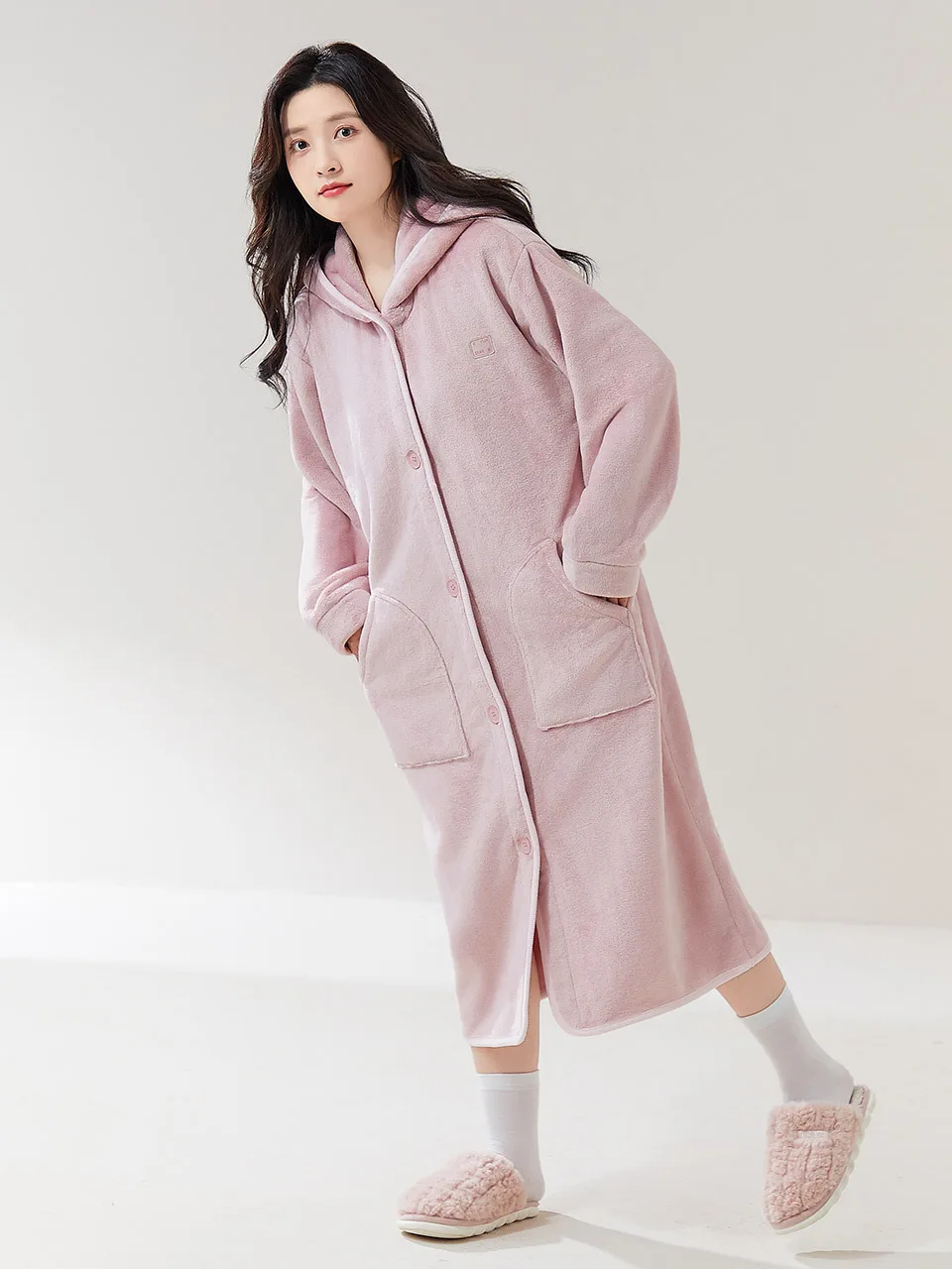 Thickened Extended Cotton Bathrobe Water Absorption Sleepwear for Women Winter Couples Matching Towel Non Pure Cotton Bathrobe