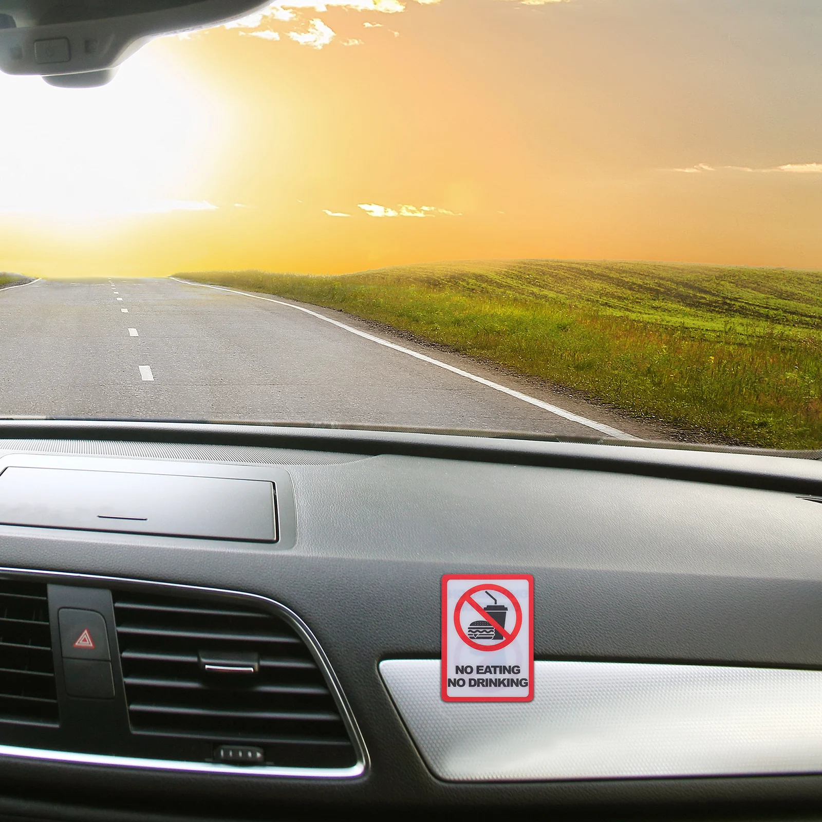 

12Pcs No Eating Drinking Sticker Safety Sign Self Adhesive Warning Decals for Factory Workshop Office Library No Food Or Drink