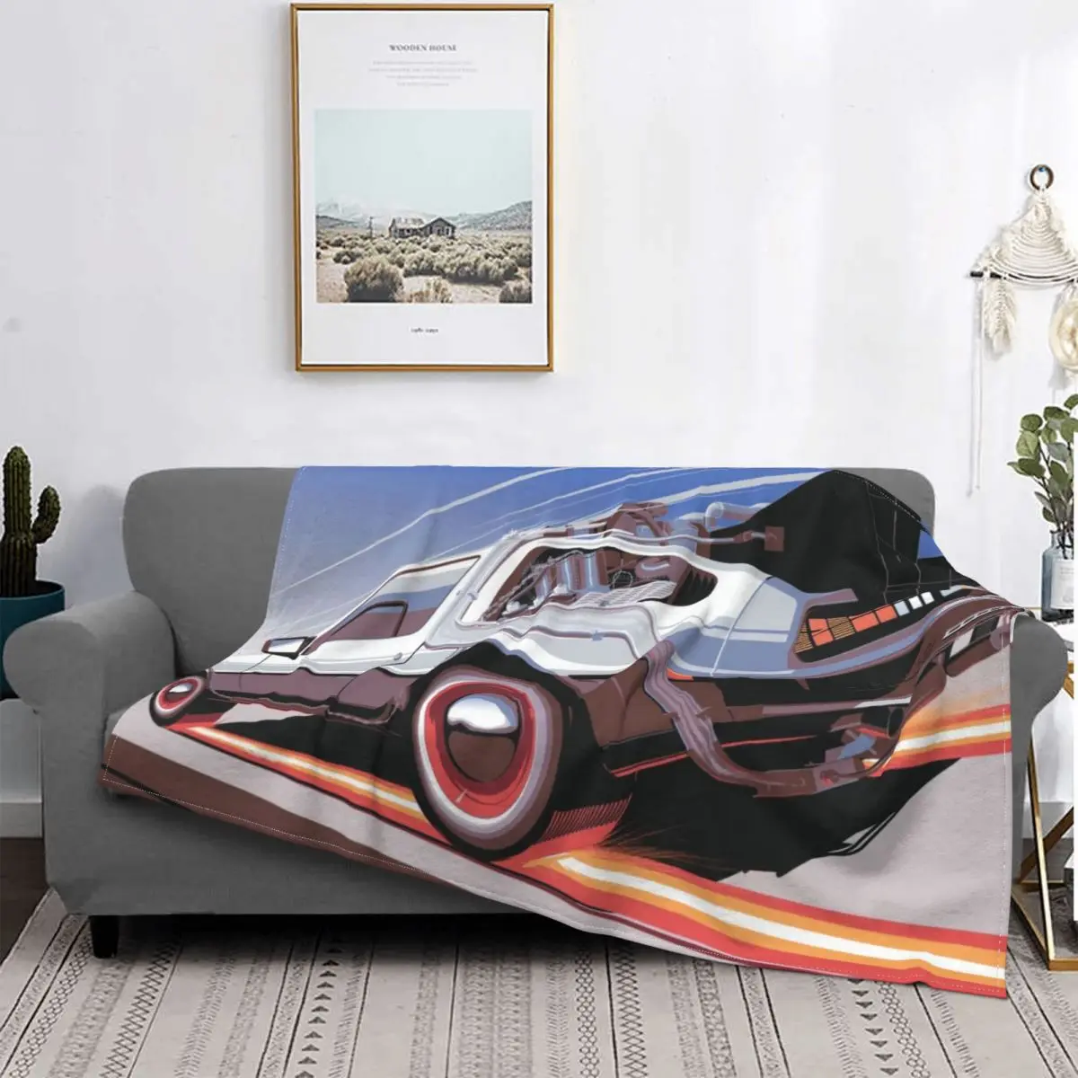 DMC Automobile Blanket Velvet Autumn/Winter Delorean Breathable Super Warm Throw Blankets For Sofa Travel Bedding Throws