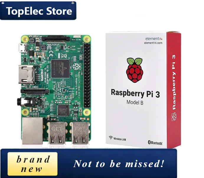 TopElec Original Raspberry Pi 3 Model B 3B Basic Kit 3B Kit BCM2837 1.2GHz Quad-core ARM CPU USB2.0 Bluetooth4.1BLE,,Wireless LA