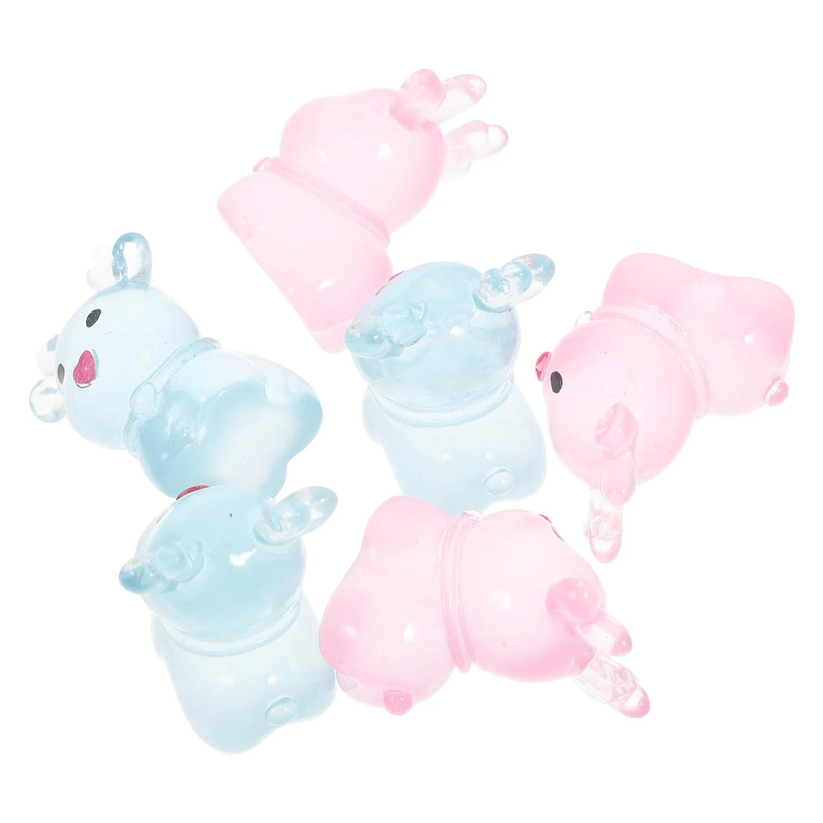 

6Pcs Glow in Dark Standing Deer Miniatures Christmas Fairy Garden Decor Resin Reindeer Christmas Tabletop Decorations