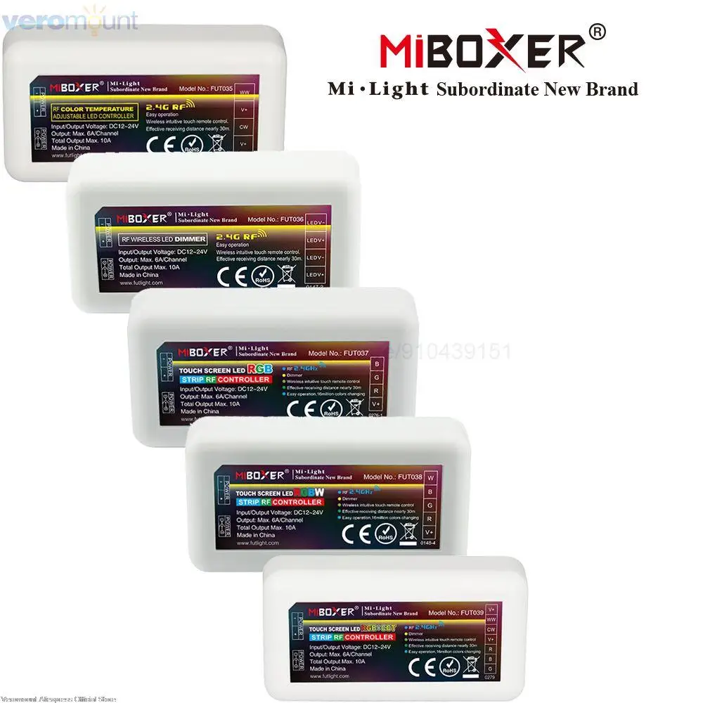 Miboxer FUT035 FUT036 FUT037 FUT038 FUT039 2.4GHz LED Controller Dimmer For Single Color CCT RGB RGBW RGB+CCT Strip Tape Light