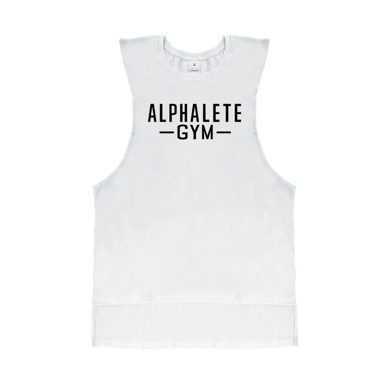 

Тренажерный зал, фитнес, тренировки, открытая боковая одежда, мужские спортивные майки для бодибилдинга, летние хлопковые рубашки без рукавов с удлиненными отрезами для мышц