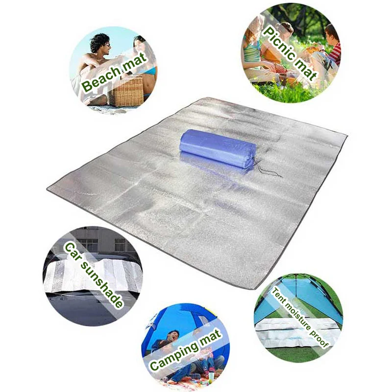 Waterproof Picnic Mat Beach Mattress Sleeping Pad Aluminum Foil EVA Foam Mat Outdoor Tent Footprint Ultralight Camping Mat