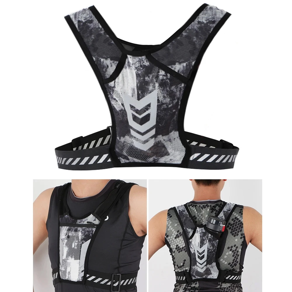 Reflektierende Laufweste mit Telefonhalter und Schlüsseltasche | Verstellbarer Riemen für Männer und Frauen, Nachtjoggen, Gehen, Fitnessstudio, Übungsausrüstung – Detail 6