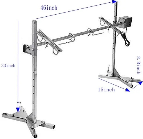 BBQ Spit Rotisserie kit Roast Skewer & Forks/Spit Rotisserie Roast BBQ Set