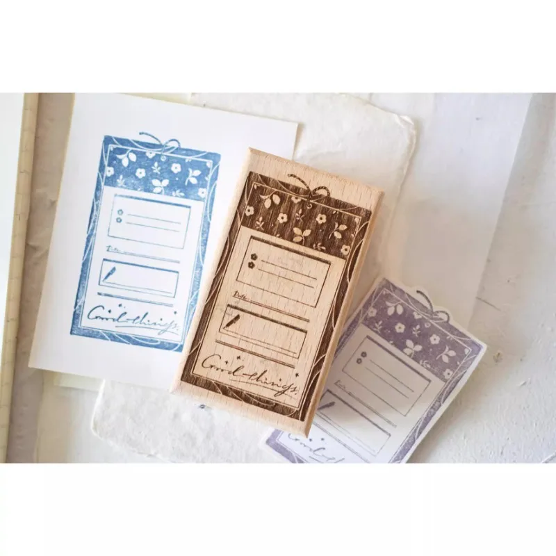 Vintage Tulip Rose House Dairy Wooden Rubber Stamp DIY Scrapbooking Photo Album Journal Material Wood Seal