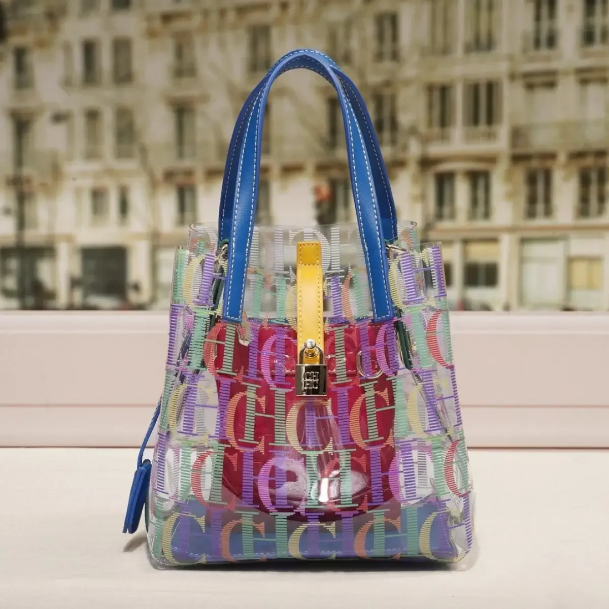 

Прозрачные женские сумки, большая вместительная сумка-тоут с буквенным принтом, дорожная сумка для покупок, креативные персонализированные трендовые сумки на плечо