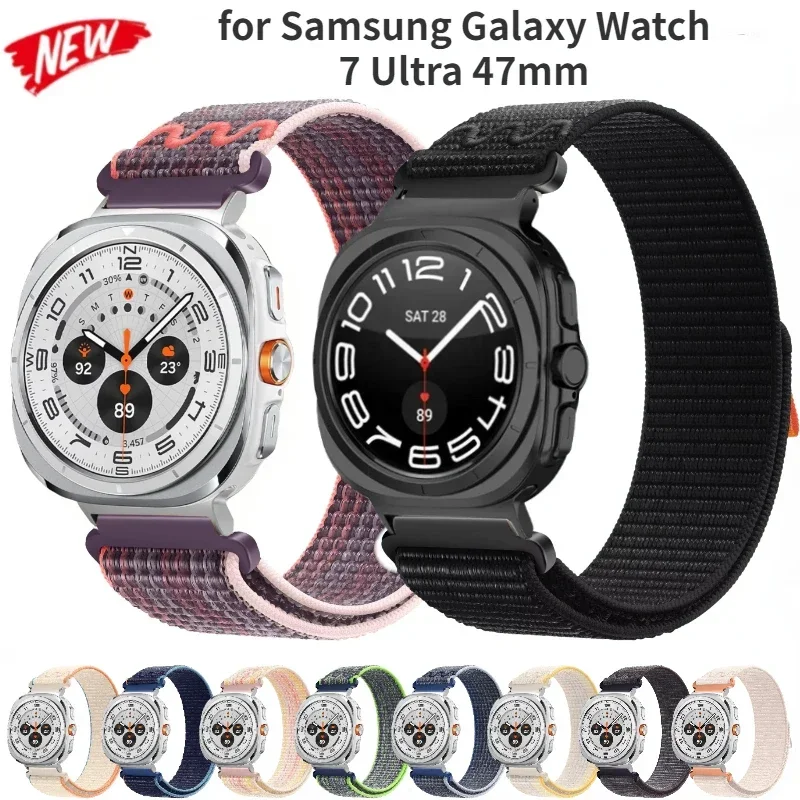 

Sports Nylon Strap for Samsung Galaxy Watch Ultra 47mm Bracelet Wristband Breathable for Galaxy Watch 7 Ultra Correa Replacement