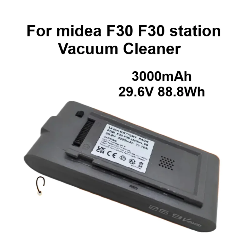 New 3000mAh 29.6V 88.8Wh Li-ion replacement Battery Pack For midea F30 F30 station Vacuum Cleaner