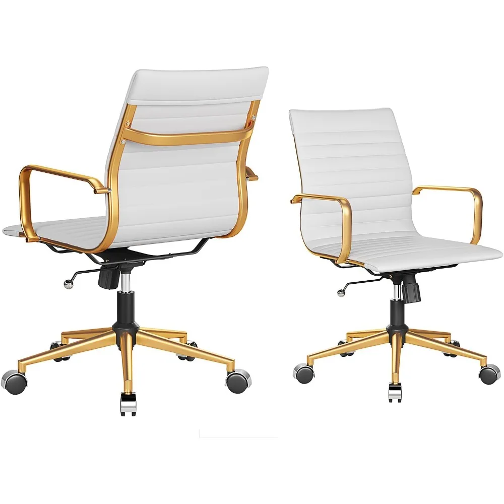 

Desk Chair, Adjustable Swivel Chair with Armrests in Vegan Leather, Ergonomic Gamer Chair for Adults, Mid-Back Executive Office