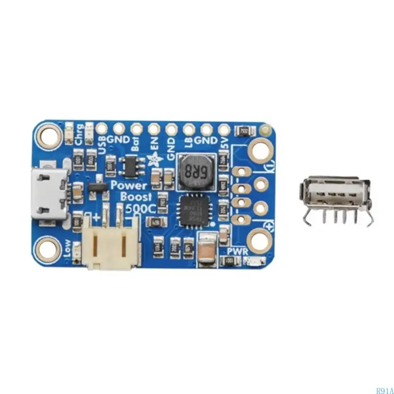 R91A 500MA PowerBoost 500 Зарядное устройство Портативное перезаряжаемое USB 5 В для проекта