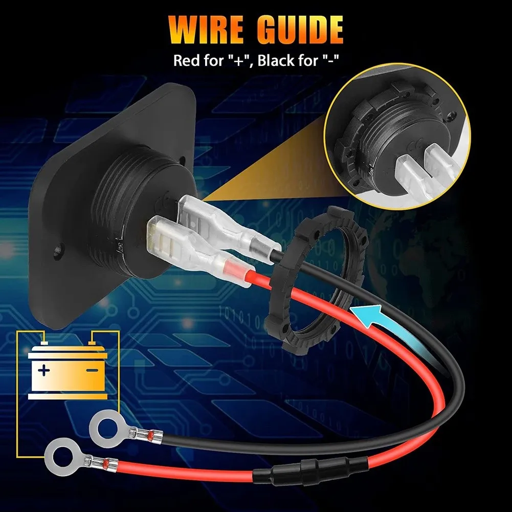 Digital Battery Monitor for 12V 24V DC Power Systems with Touch-Activated Between Voltage and Battery Percentage Readings