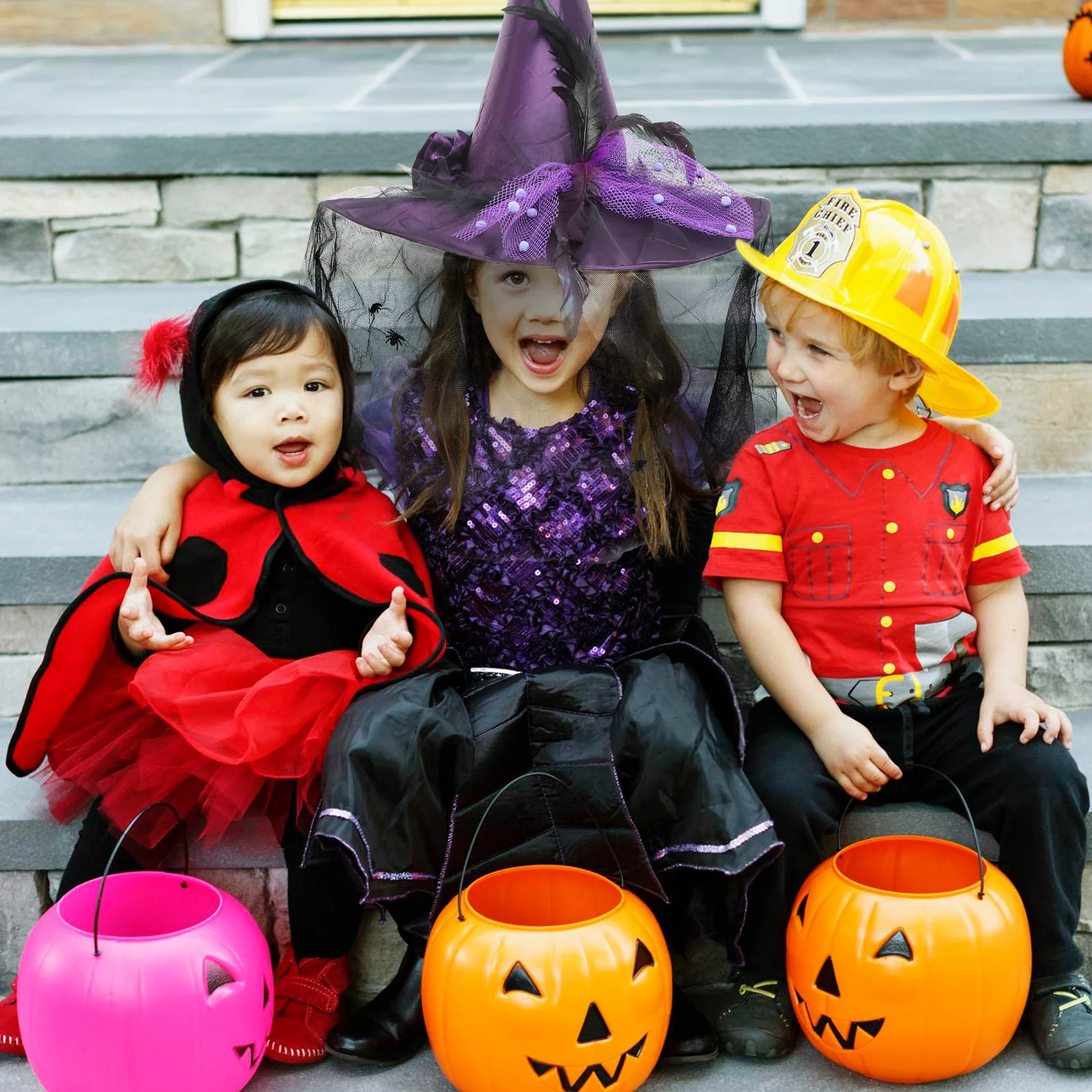 

Fabric Witch Hat Decorative Halloween Cosplay Costume Accessory Party Prop Reasonable Size Charming Style Witch Hat