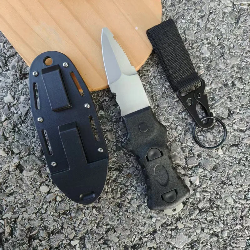 Diving Leg Knife Survival Tool, Stainless Steel Rescue Cutter for Net Rope Line, Portable Emergency Self Rescue Gear