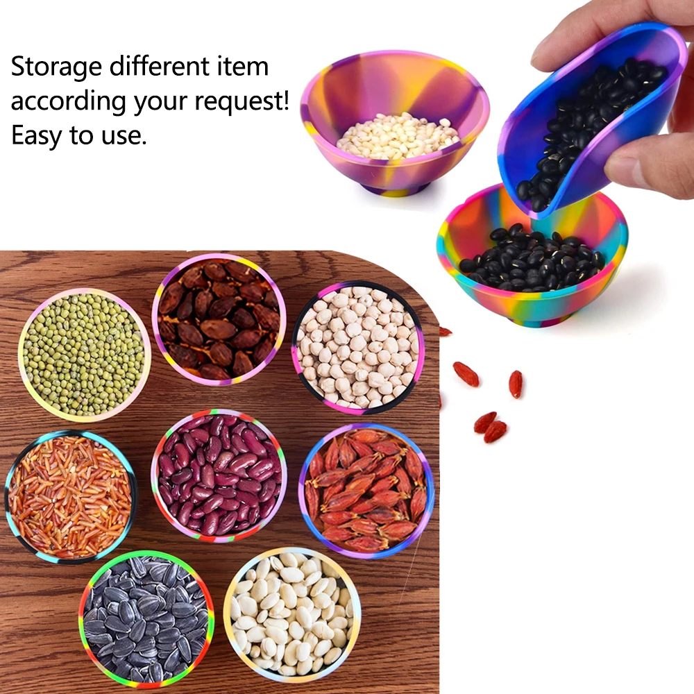 70Pcs Reusable Silicone Bowl 67mm Multicolor Kitchen Jar Container Storage Box For Grinder Tobacco Herb Smoking Accessories