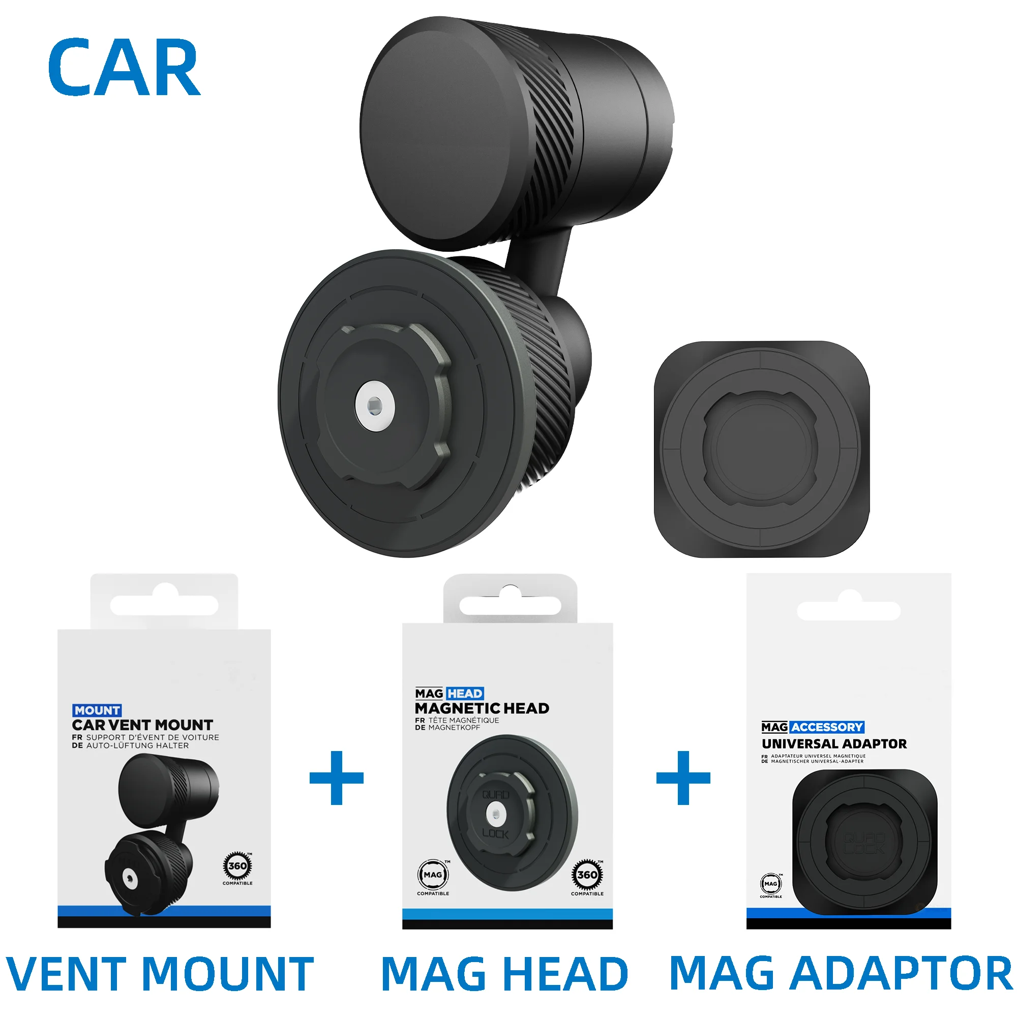 Car Vent Mount With MAG Head And MAG Universal Adaptors Bike Mount Car Phone Holder