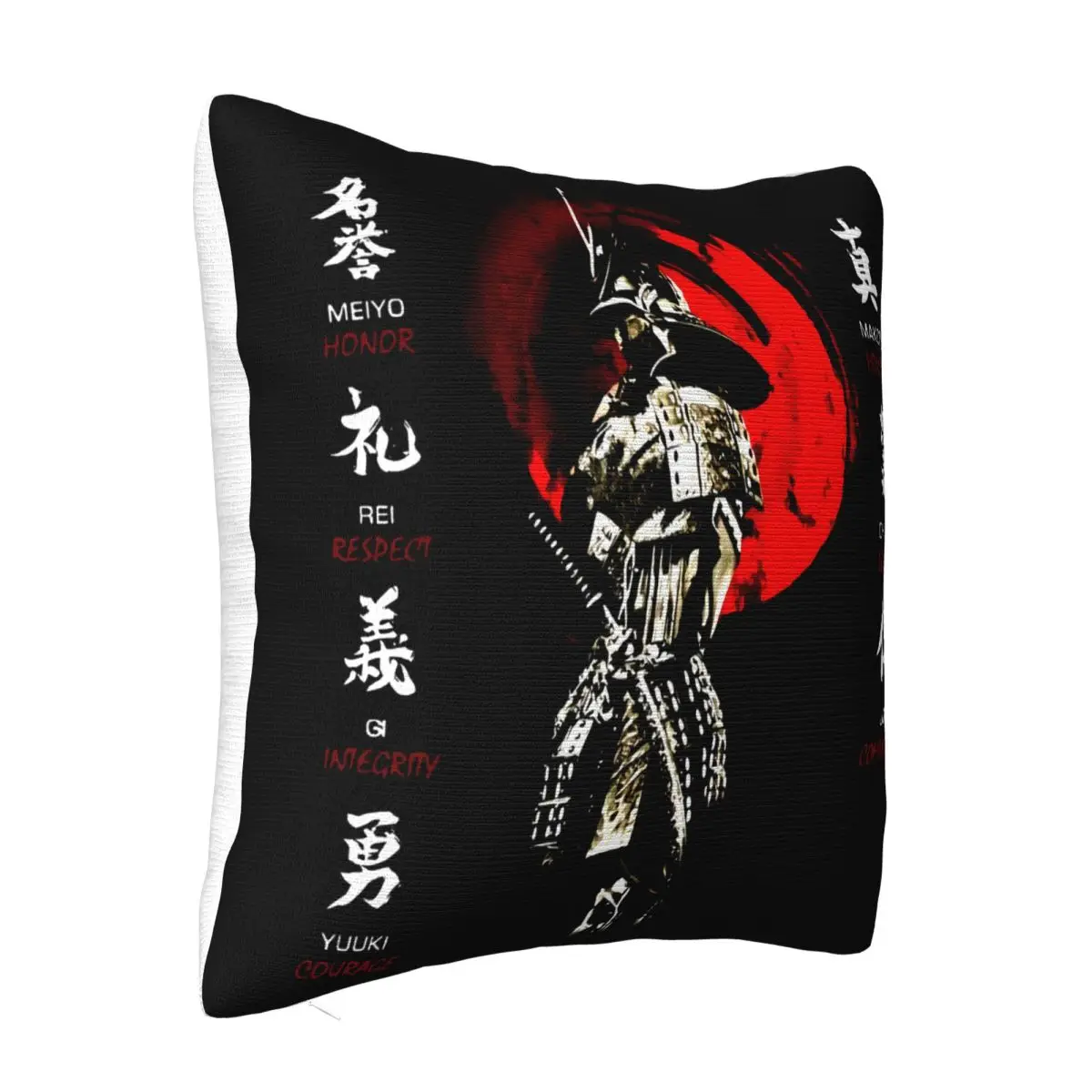 Bushido Code Virtues Samurai Sword Japanese Ronin Katana Summer Style Holiday Pattern More Colors Pillow Case