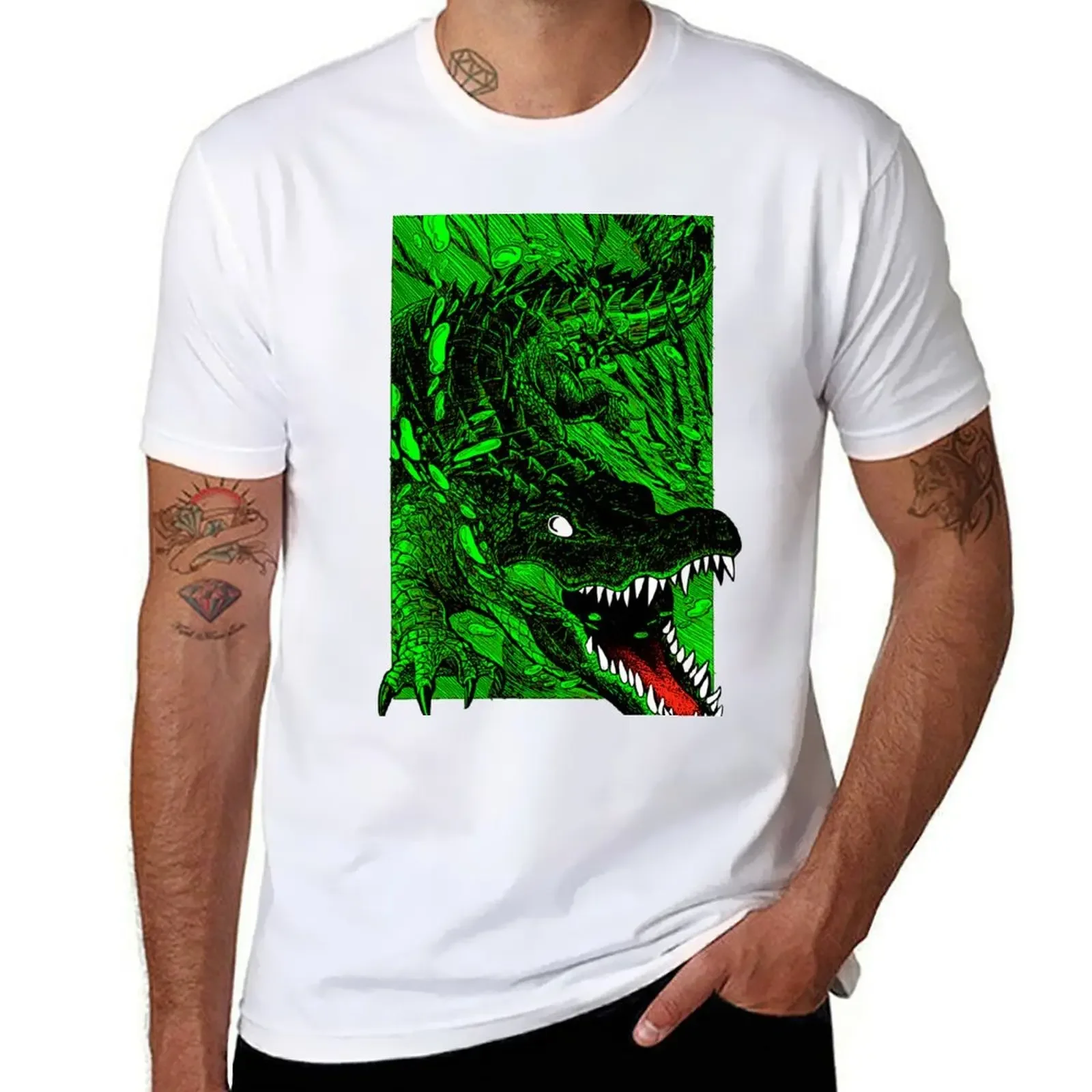 Vaporwave Urban Animal Print Style T-shirt quick-drying customs heavy weight t shirts for men