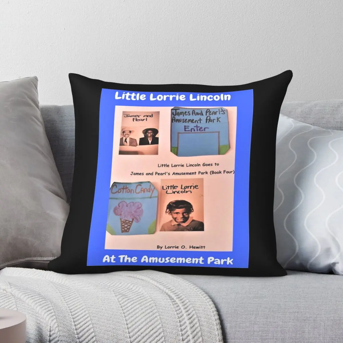 Little Lorrie Lincoln At The Amusement Park Square Pillowcase Polyester Linen Velvet Printed Zip Decor Car Cushion Cover 45x45