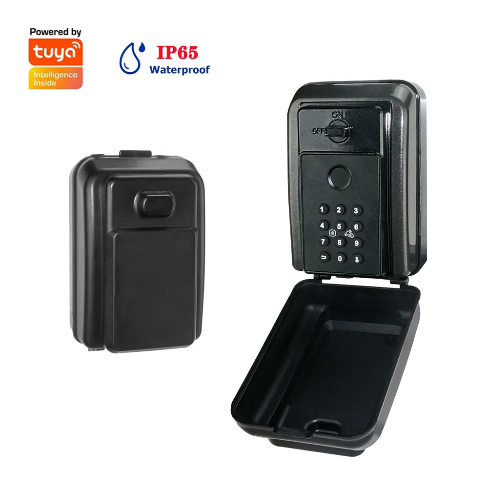 Tuya Smart Fingerprint Key Safe Box Waterproof Storage Secret Key Safety Box Tuya App Bluetooth Security Protection