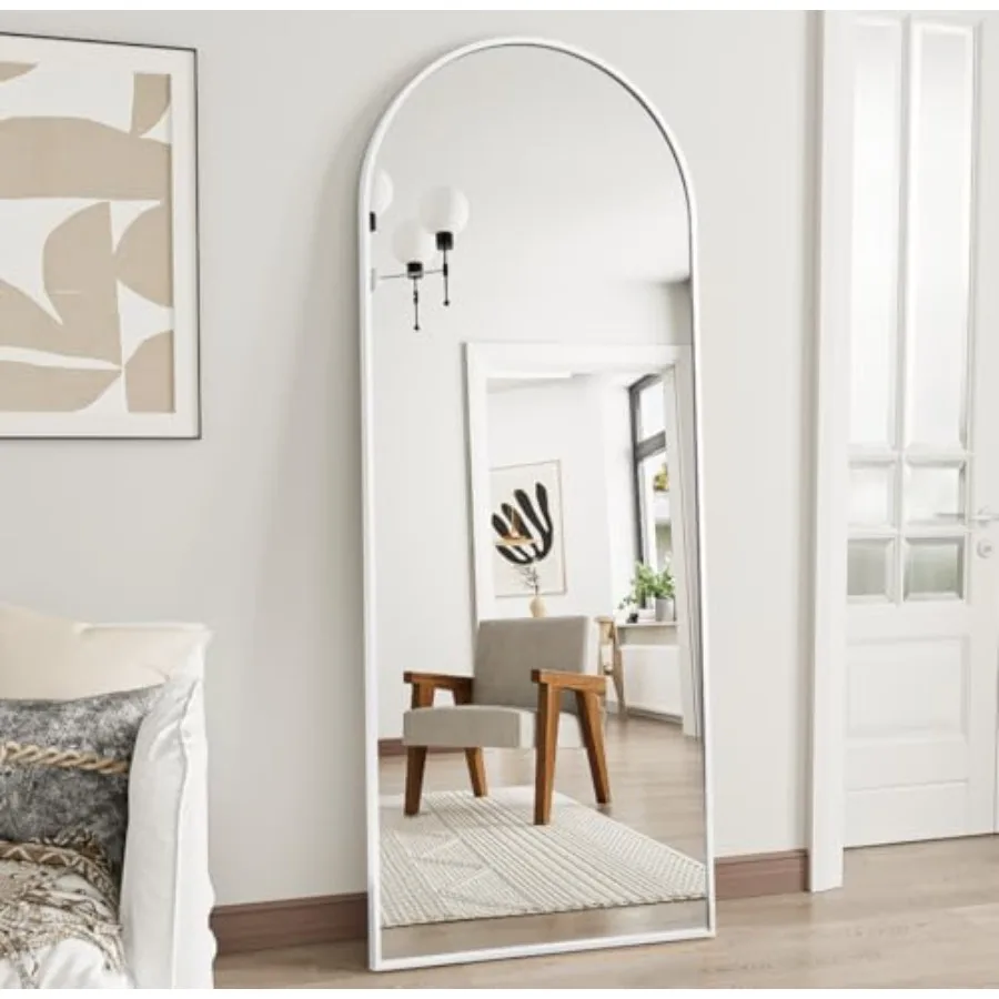 

Arched Floor Mirror 58" x 18" Full Length Wall Mirror Hanging or Leaning Arched-Top Full Body Mirror with Stand for Bedroom Dre