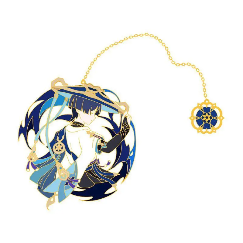 

Game Genshin Impact Balladeer Kunikuzushi Wanderer Metal Chain Bookmark Book Cosplay Collection Accessories Gift