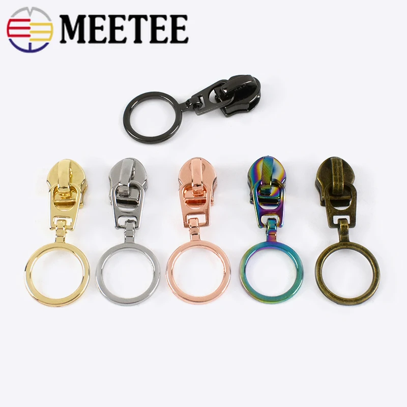 5/10Pcs 5# Nylon Zipper Slider O Ring Zip Head Invisible Closure Zippers Puller Jacket Bag Repair Kits DIY Sewing Accessories