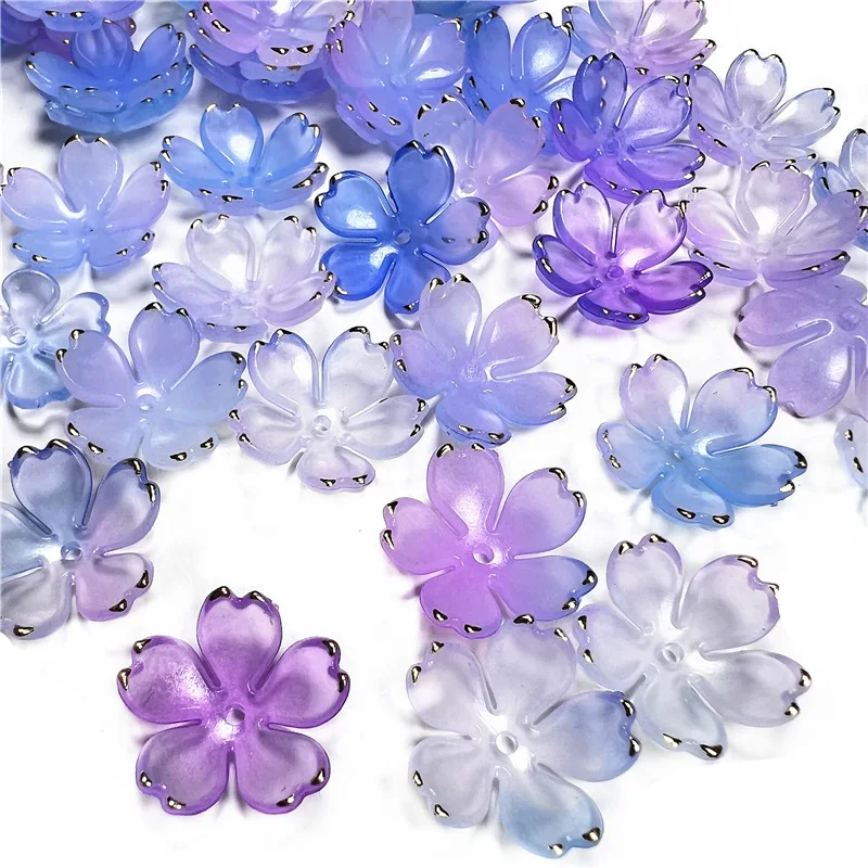 50 Stück/Lot Blütenblattförmige Acryl-Kirschblütenperlen für die Schmuckherstellung, DIY-Armbänder, Halsketten, handgefertigte Accessoires, Kunsthandwerk – Detail 3