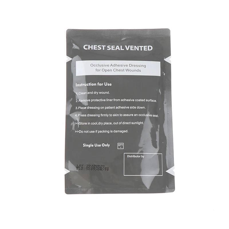 1Pc Medical Vent Chest Seal Occlusive Adhesive Dressing for Open Chest Wounds
