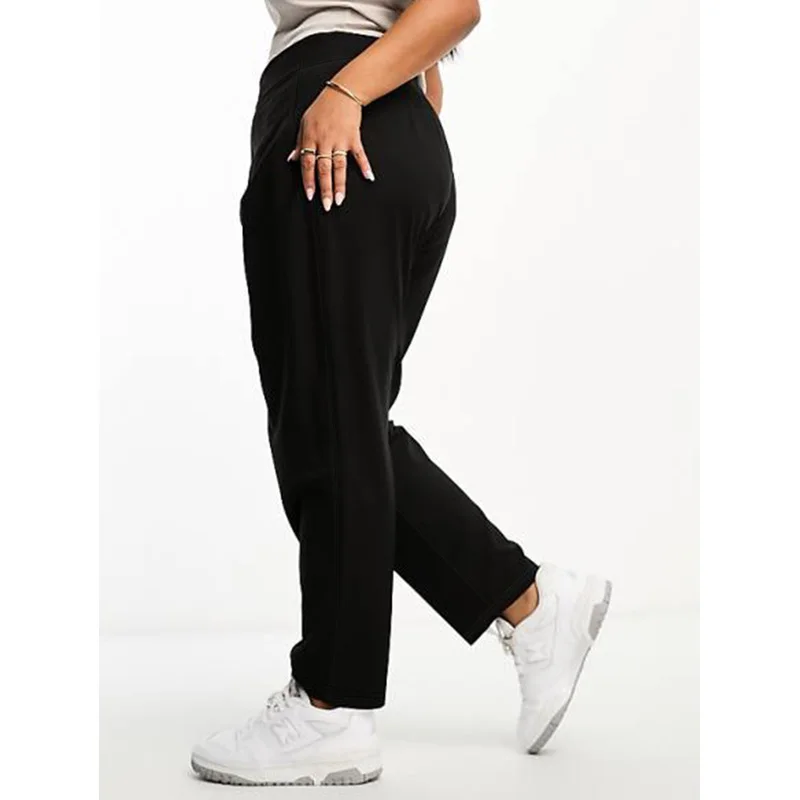 2025 Pantalones de tubo de moda informal para mujer, pantalones de oficina negros adelgazantes transpirables con cintura Regular