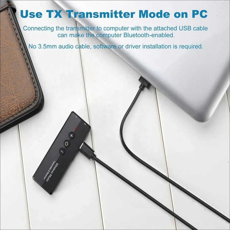 Transmissor e receptor Bluetooth 5.0, 3-em-1, sem fio, 3,5mm, adaptador de áudio para TV, PC, fones de ouvido, sistema de som doméstico, carro